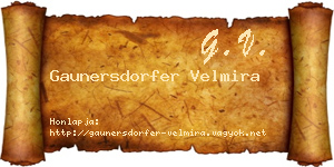 Gaunersdorfer Velmira névjegykártya